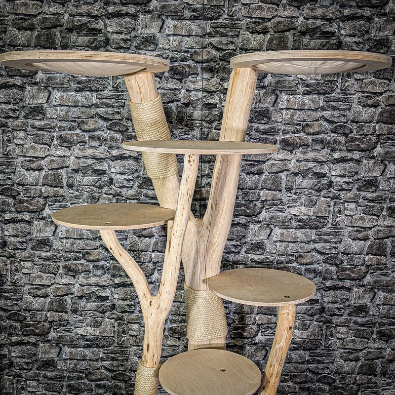 Naturkratzbaum 2935 Kratzbaum Natur Holz Design 175 cm hoch Katzenbaum