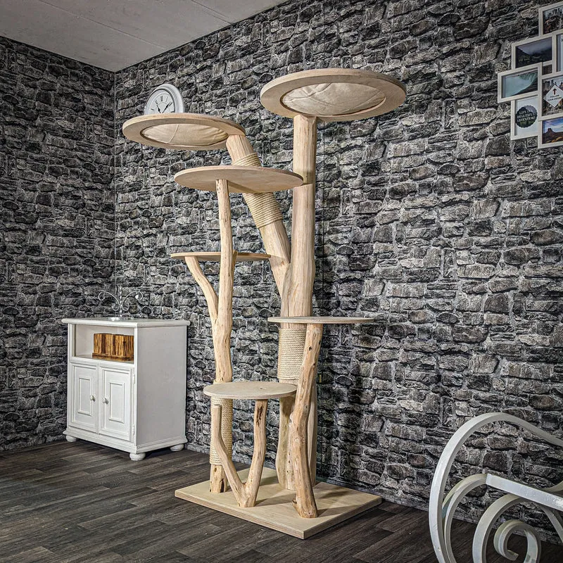 Naturkratzbaum 2935 Kratzbaum Natur Holz Design 175 cm hoch Katzenbaum