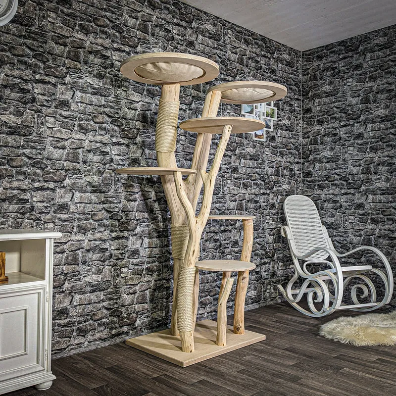 Naturkratzbaum 2935 Kratzbaum Natur Holz Design 175 cm hoch Katzenbaum