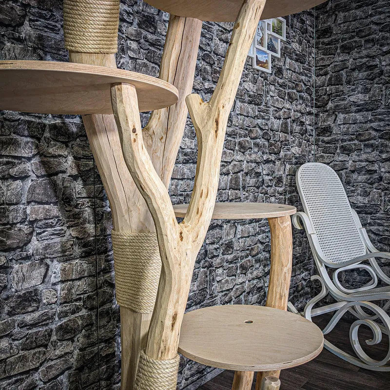 Naturkratzbaum 2935 Kratzbaum Natur Holz Design 175 cm hoch Katzenbaum
