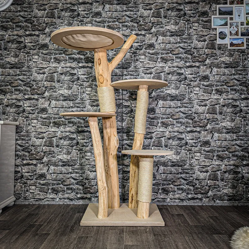 Naturkratzbaum 155 cm hoch Kratzbaum Natur Holz Design 2929 Katzenbaum