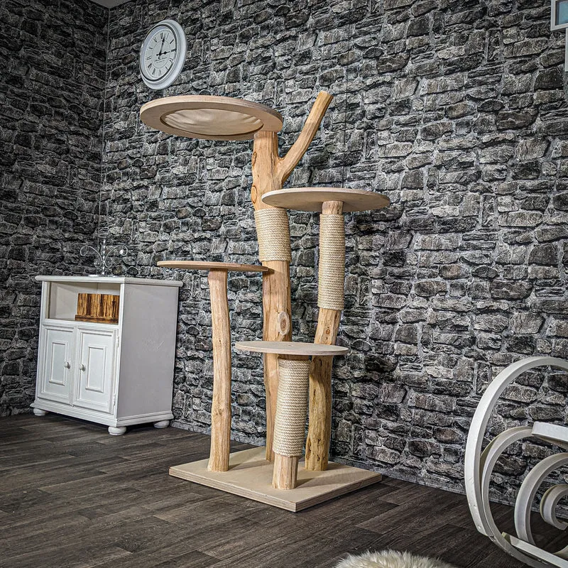 Naturkratzbaum 155 cm hoch Kratzbaum Natur Holz Design 2929 Katzenbaum