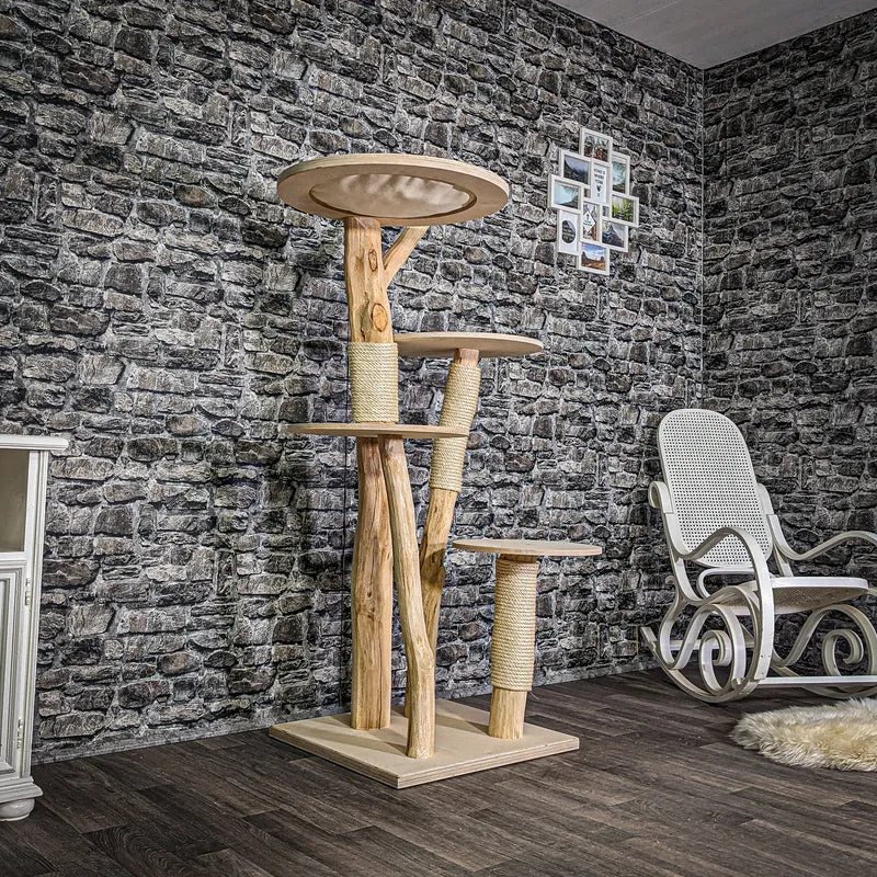 Naturkratzbaum 155 cm hoch Kratzbaum Natur Holz Design 2929 Katzenbaum