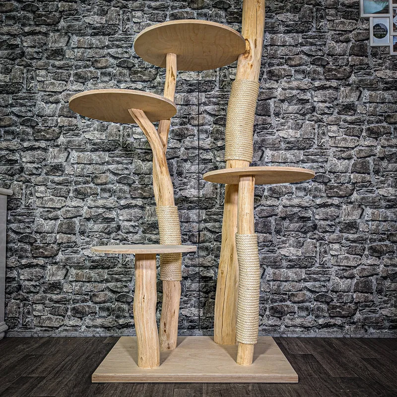 Naturkratzbaum 2927 Kratzbaum Natur Holz Design 172 cm hoch Katzenbaum
