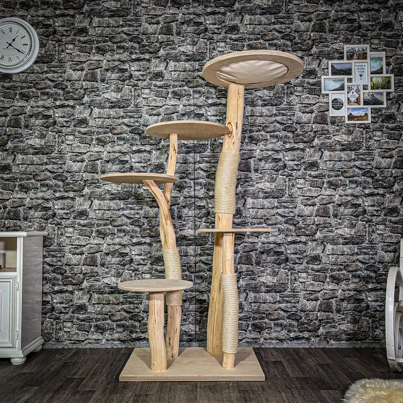 Naturkratzbaum 2927 Kratzbaum Natur Holz Design 172 cm hoch Katzenbaum