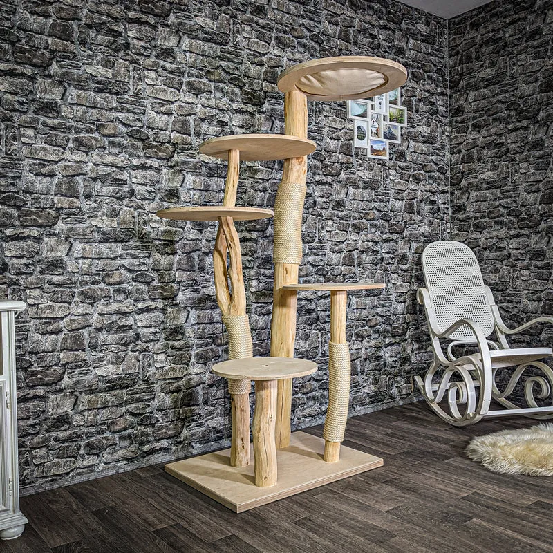 Naturkratzbaum 2927 Kratzbaum Natur Holz Design 172 cm hoch Katzenbaum