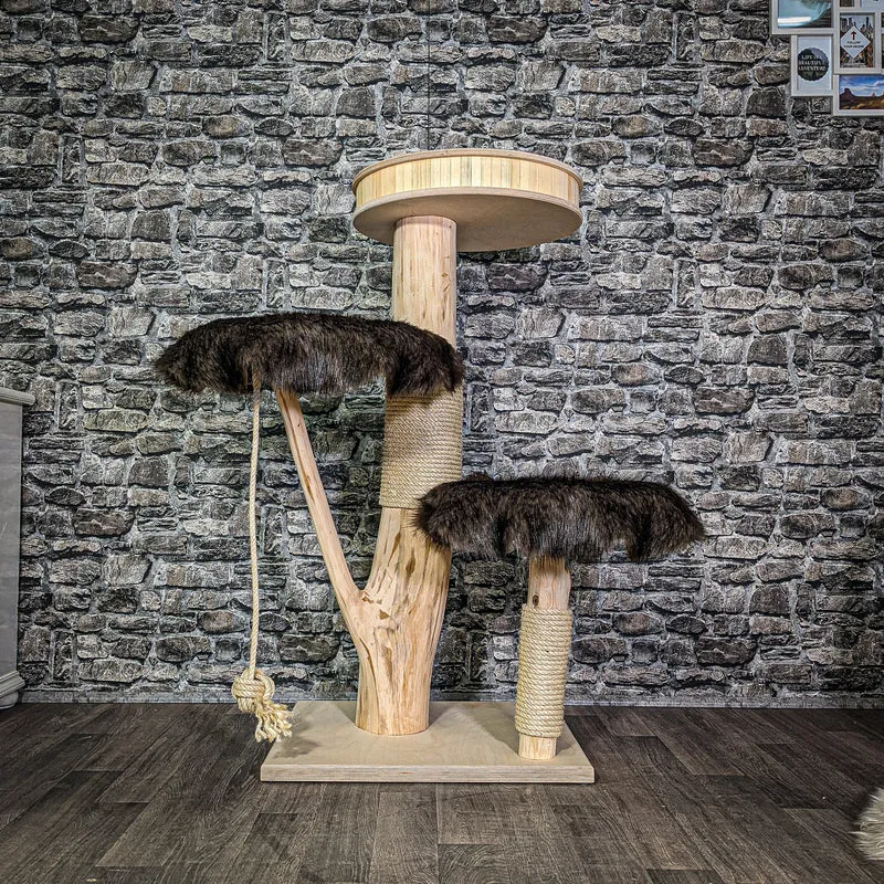 Naturkratzbaum 113 cm hoch Kratzbaum Natur Holz Design 2926 Katzenbaum