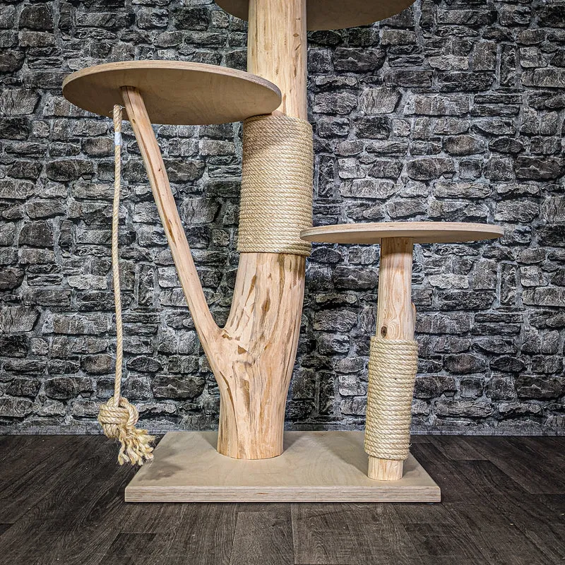 Naturkratzbaum 113 cm hoch Kratzbaum Natur Holz Design 2926 Katzenbaum