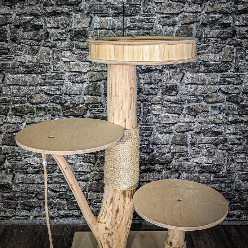 Naturkratzbaum 113 cm hoch Kratzbaum Natur Holz Design 2926 Katzenbaum