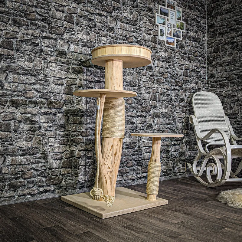 Naturkratzbaum 113 cm hoch Kratzbaum Natur Holz Design 2926 Katzenbaum