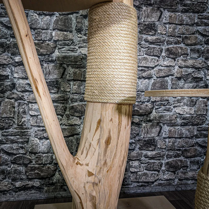 Naturkratzbaum 113 cm hoch Kratzbaum Natur Holz Design 2926 Katzenbaum