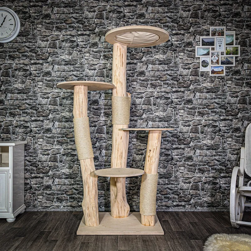 Naturkratzbaum 2925 Kratzbaum Natur Holz Design 177 cm hoch Katzenbaum