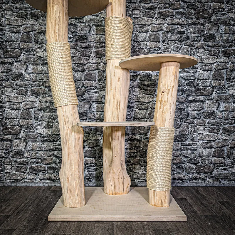Naturkratzbaum 2925 Kratzbaum Natur Holz Design 177 cm hoch Katzenbaum