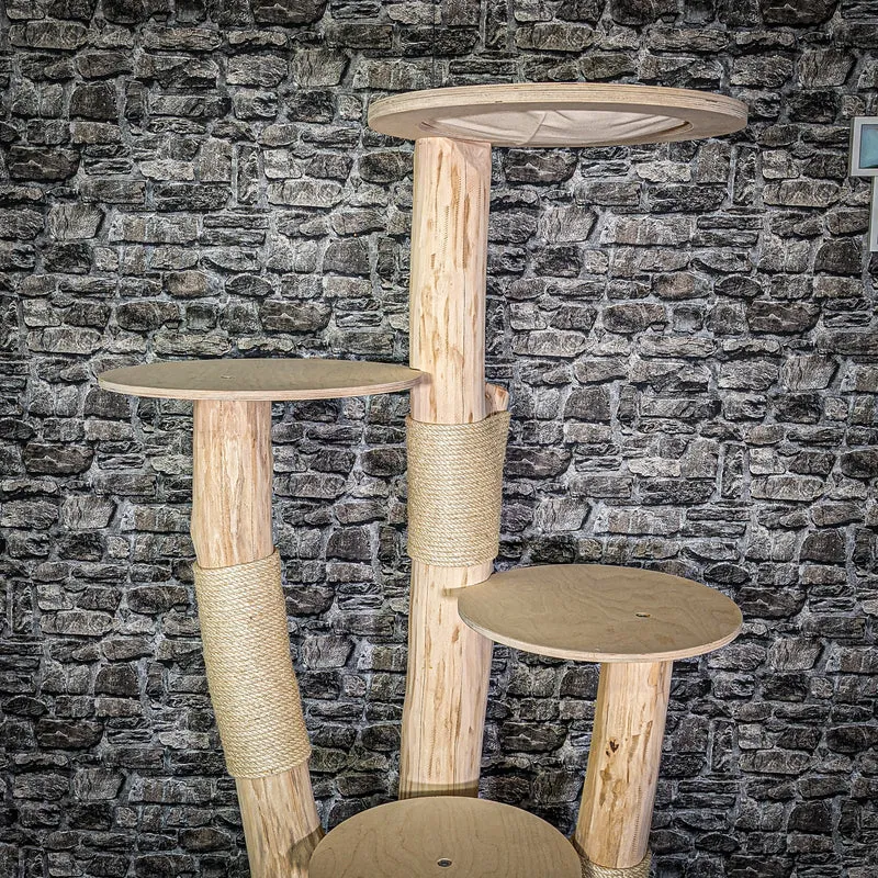 Naturkratzbaum 2925 Kratzbaum Natur Holz Design 177 cm hoch Katzenbaum