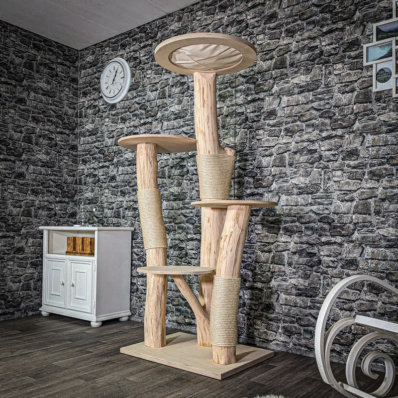 Naturkratzbaum 2925 Kratzbaum Natur Holz Design 177 cm hoch Katzenbaum