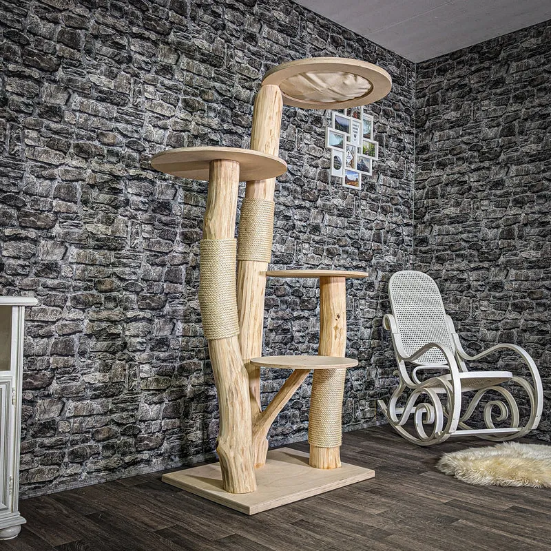 Naturkratzbaum 2925 Kratzbaum Natur Holz Design 177 cm hoch Katzenbaum