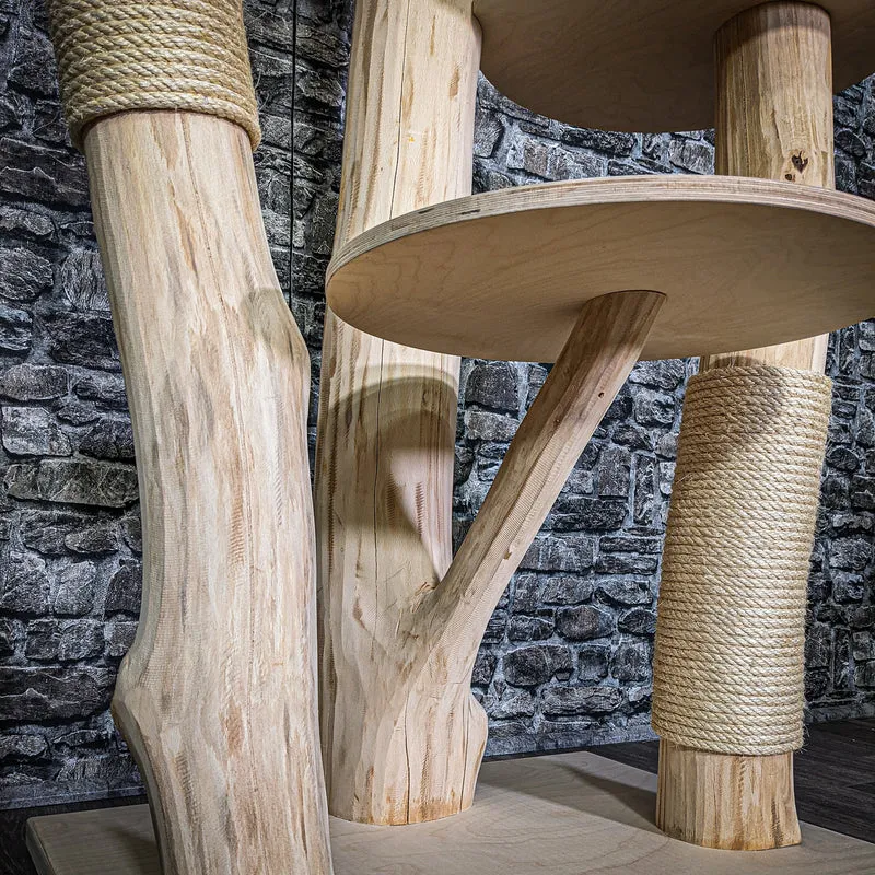 Naturkratzbaum 2925 Kratzbaum Natur Holz Design 177 cm hoch Katzenbaum
