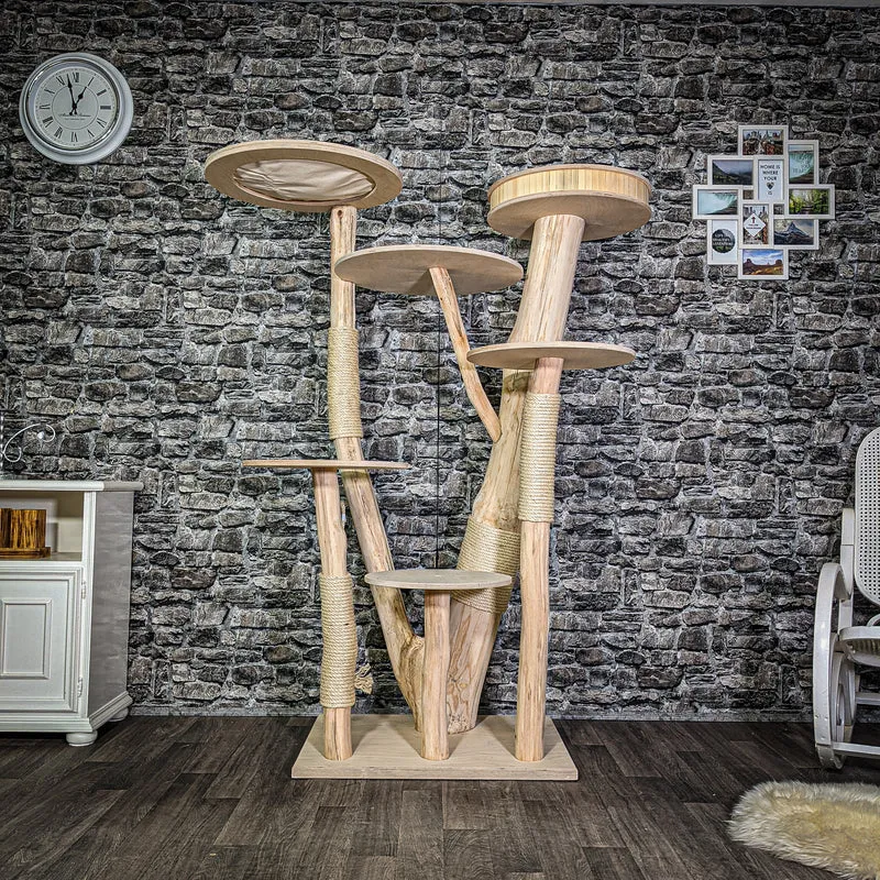 Naturkratzbaum 172 cm hoch Kratzbaum Natur Holz Design 2924 Katzenbaum