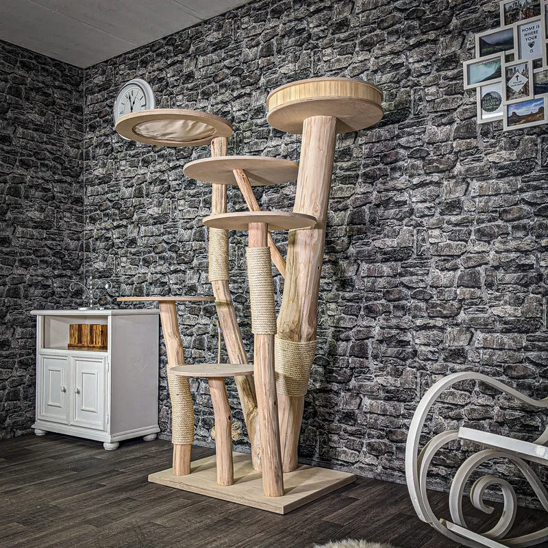 Naturkratzbaum 172 cm hoch Kratzbaum Natur Holz Design 2924 Katzenbaum