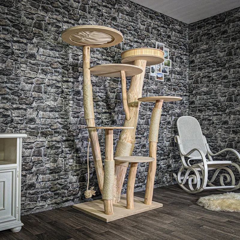 Naturkratzbaum 172 cm hoch Kratzbaum Natur Holz Design 2924 Katzenbaum