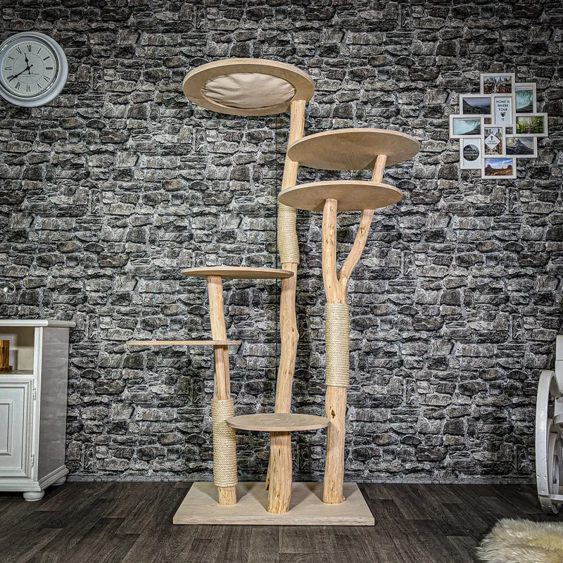 Naturkratzbaum 182 cm hoch Kratzbaum Natur Holz Design 2922 Katzenbaum