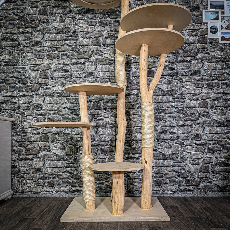 Naturkratzbaum 182 cm hoch Kratzbaum Natur Holz Design 2922 Katzenbaum