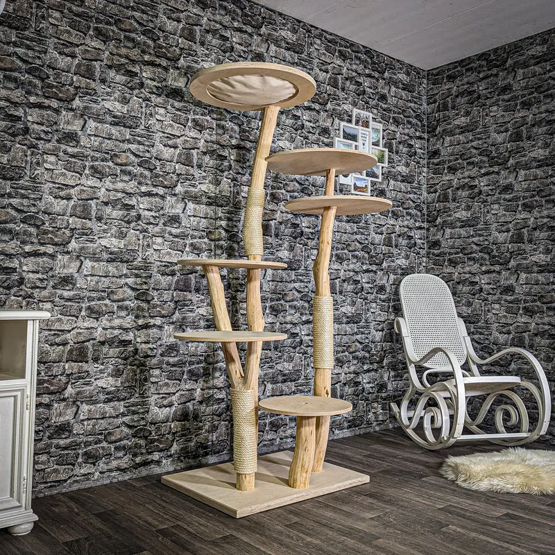 Naturkratzbaum 182 cm hoch Kratzbaum Natur Holz Design 2922 Katzenbaum