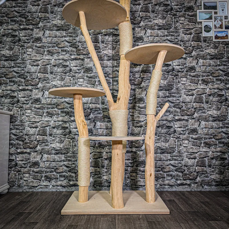 Naturkratzbaum 2921 Kratzbaum Natur Holz Design 195 cm hoch Katzenbaum