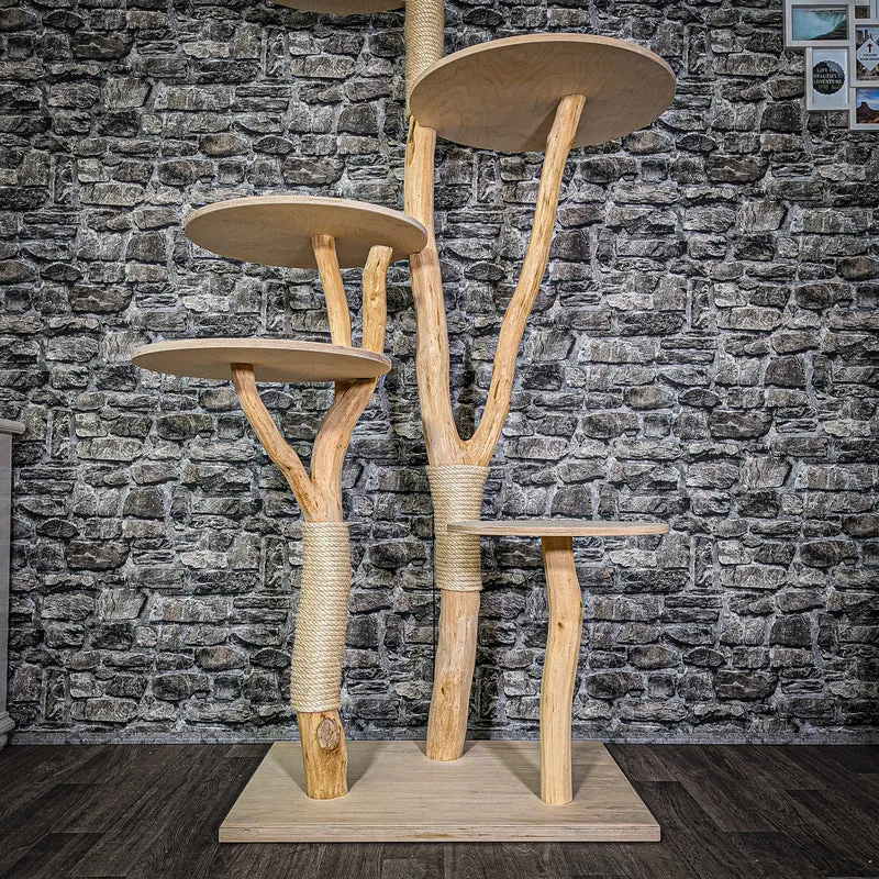 Naturkratzbaum 2920 Kratzbaum Natur Holz Design 177 cm hoch Katzenbaum