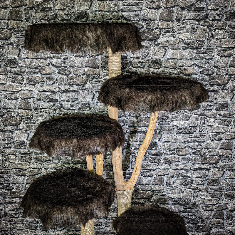 Naturkratzbaum 2920 Kratzbaum Natur Holz Design 177 cm hoch Katzenbaum