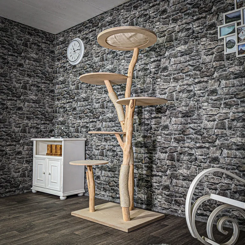 Naturkratzbaum 2919 Kratzbaum Natur Holz Design 175 cm hoch Katzenbaum