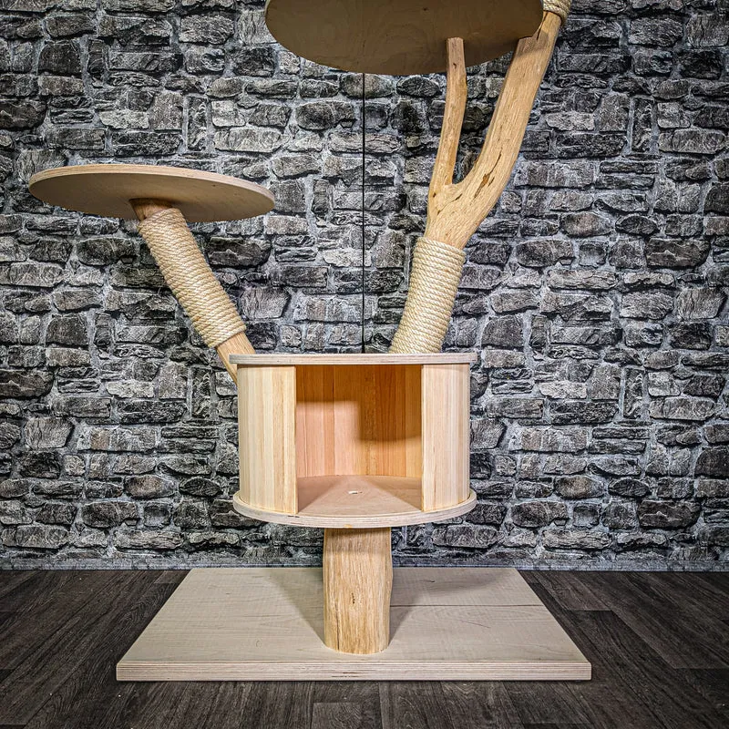 Naturkratzbaum 146 cm hoch Kratzbaum Natur Holz Design 2918 Katzenbaum