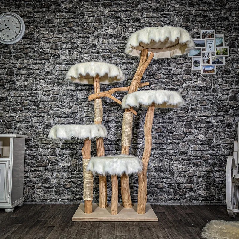 Naturkratzbaum 2916 Kratzbaum Natur Holz Design 176 cm hoch Katzenbaum