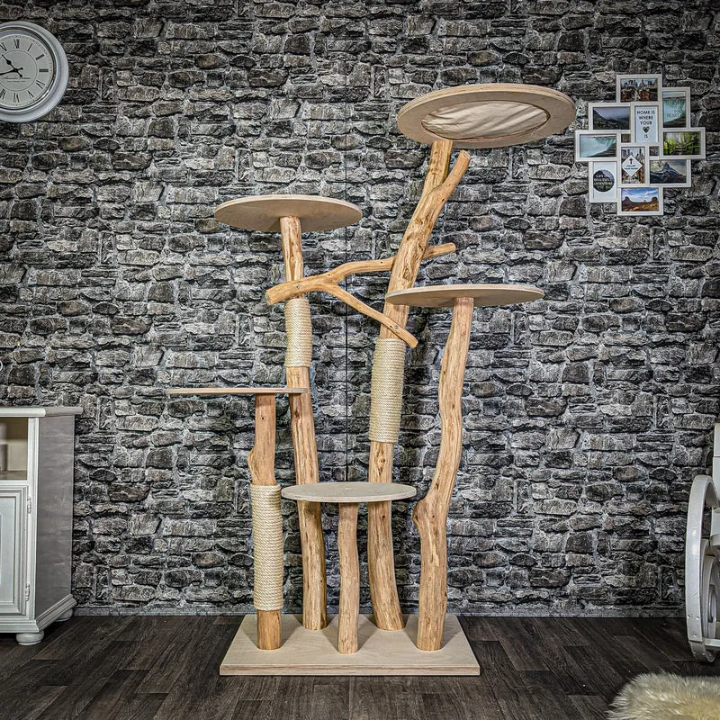 Naturkratzbaum 2916 Kratzbaum Natur Holz Design 176 cm hoch Katzenbaum