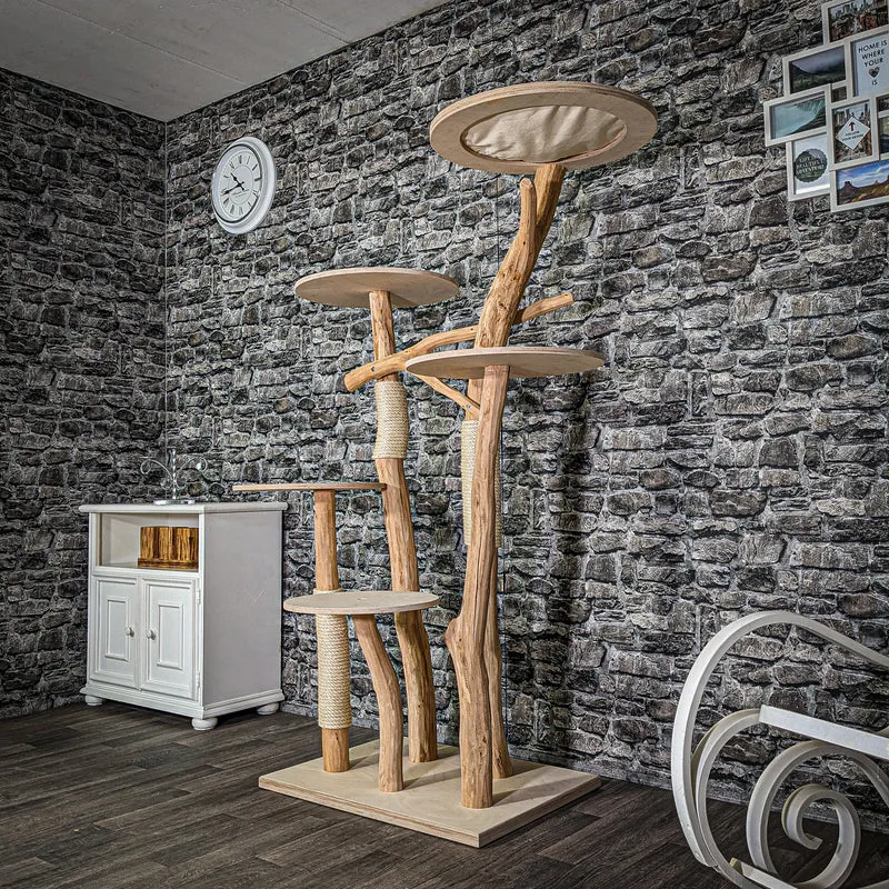Naturkratzbaum 2916 Kratzbaum Natur Holz Design 176 cm hoch Katzenbaum
