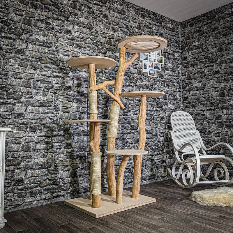 Naturkratzbaum 2916 Kratzbaum Natur Holz Design 176 cm hoch Katzenbaum