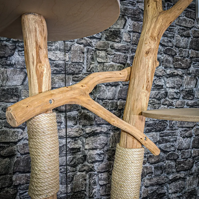 Naturkratzbaum 2916 Kratzbaum Natur Holz Design 176 cm hoch Katzenbaum