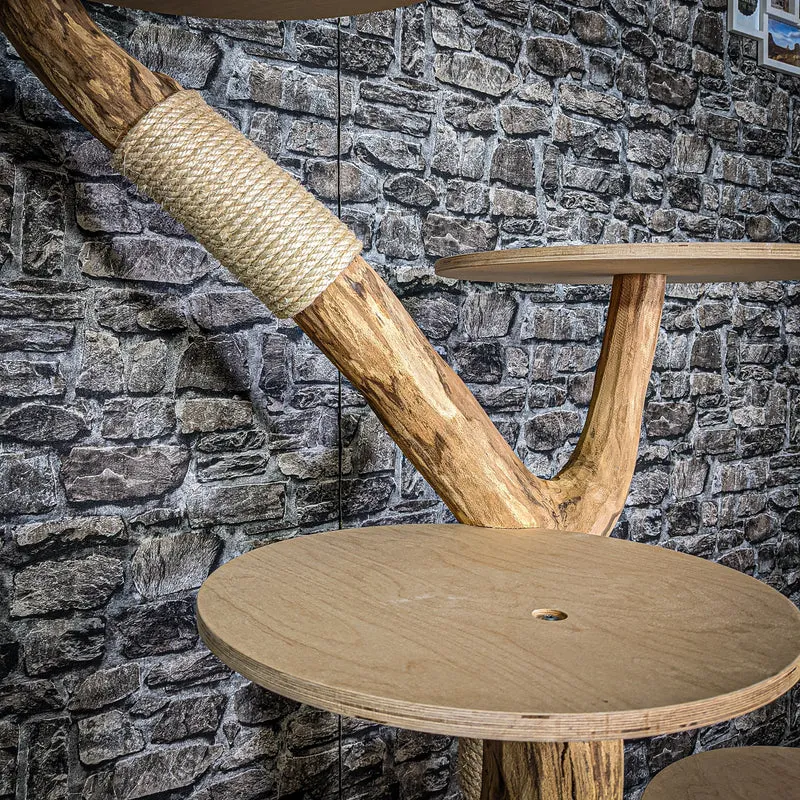 Naturkratzbaum 132 cm hoch Kratzbaum Natur Holz Design 2915 Katzenbaum