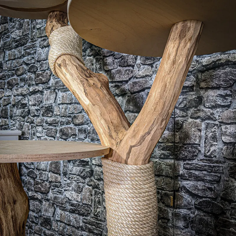 Naturkratzbaum 132 cm hoch Kratzbaum Natur Holz Design 2915 Katzenbaum