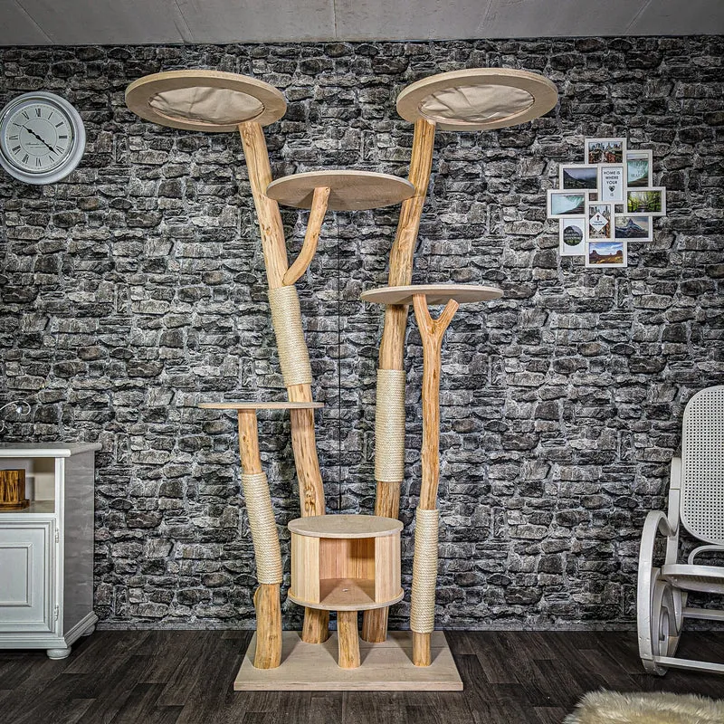 Naturkratzbaum 206 cm hoch Kratzbaum Natur Holz Design 2914 Katzenbaum