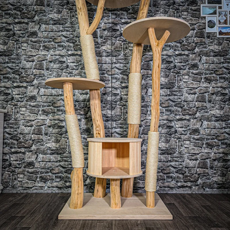 Naturkratzbaum 206 cm hoch Kratzbaum Natur Holz Design 2914 Katzenbaum
