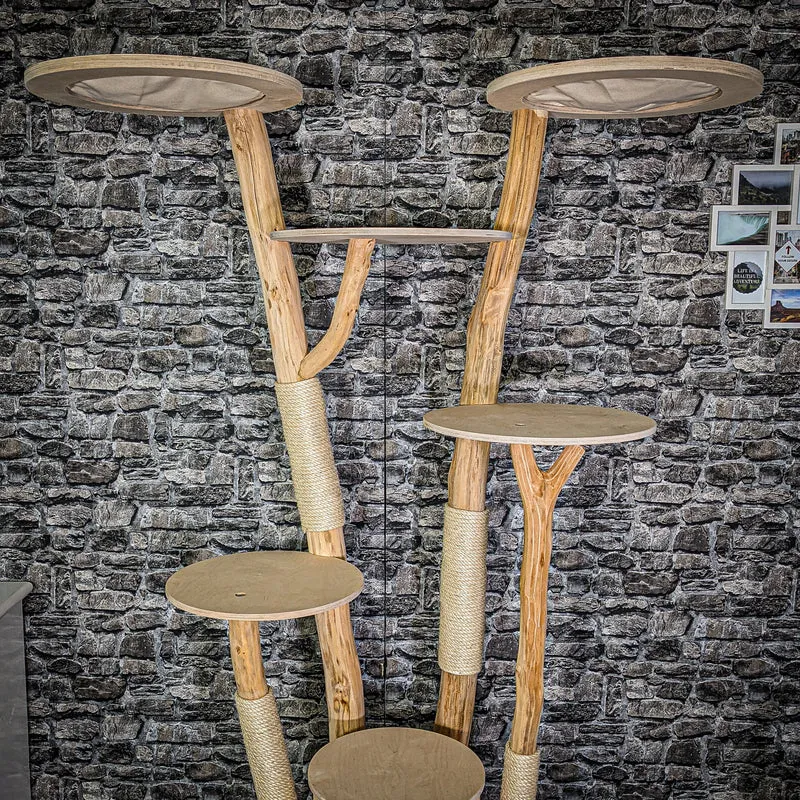 Naturkratzbaum 206 cm hoch Kratzbaum Natur Holz Design 2914 Katzenbaum