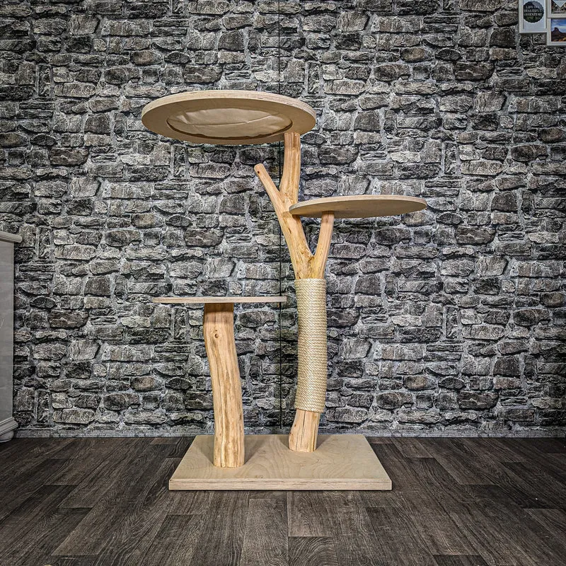 Naturkratzbaum 114 cm hoch Kratzbaum Natur Holz Design 2912 Katzenbaum