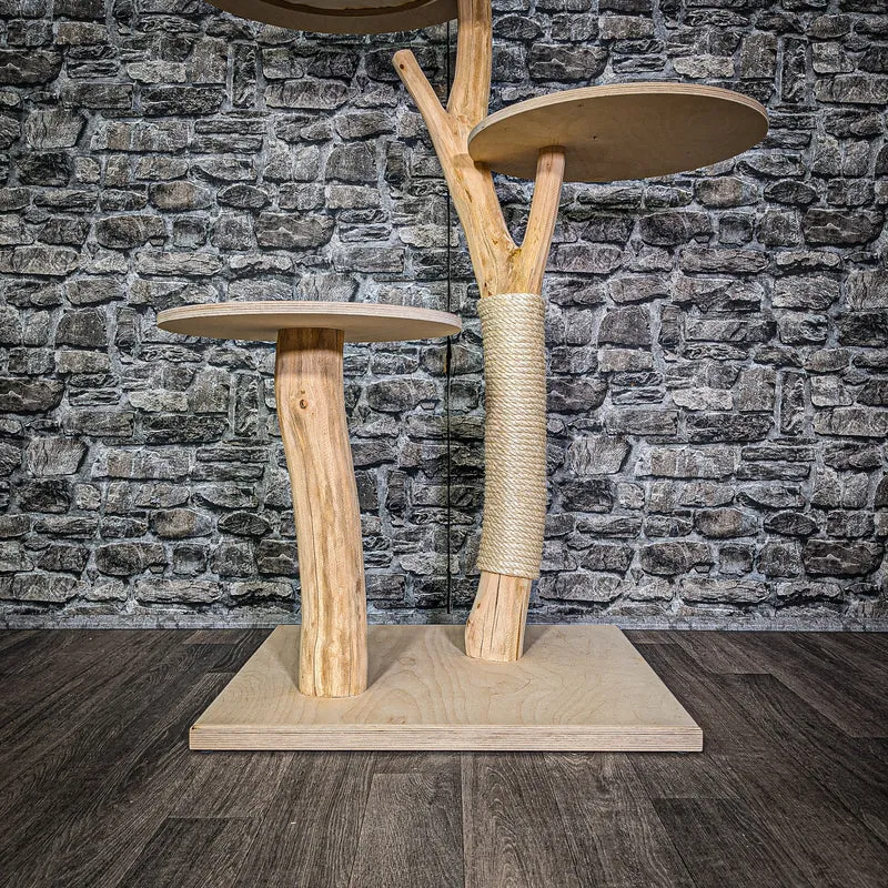 Naturkratzbaum 114 cm hoch Kratzbaum Natur Holz Design 2912 Katzenbaum