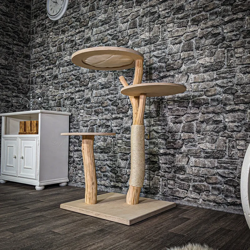 Naturkratzbaum 114 cm hoch Kratzbaum Natur Holz Design 2912 Katzenbaum