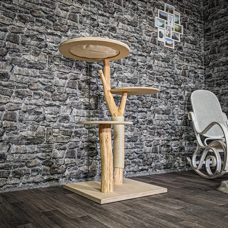 Naturkratzbaum 114 cm hoch Kratzbaum Natur Holz Design 2912 Katzenbaum