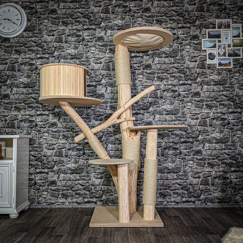 Naturkratzbaum 170 cm hoch Kratzbaum Natur Holz Design 2909 Katzenbaum