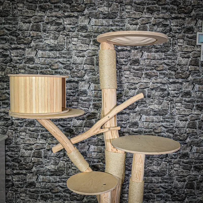 Naturkratzbaum 170 cm hoch Kratzbaum Natur Holz Design 2909 Katzenbaum
