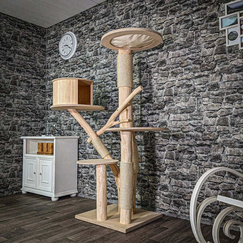Naturkratzbaum 170 cm hoch Kratzbaum Natur Holz Design 2909 Katzenbaum