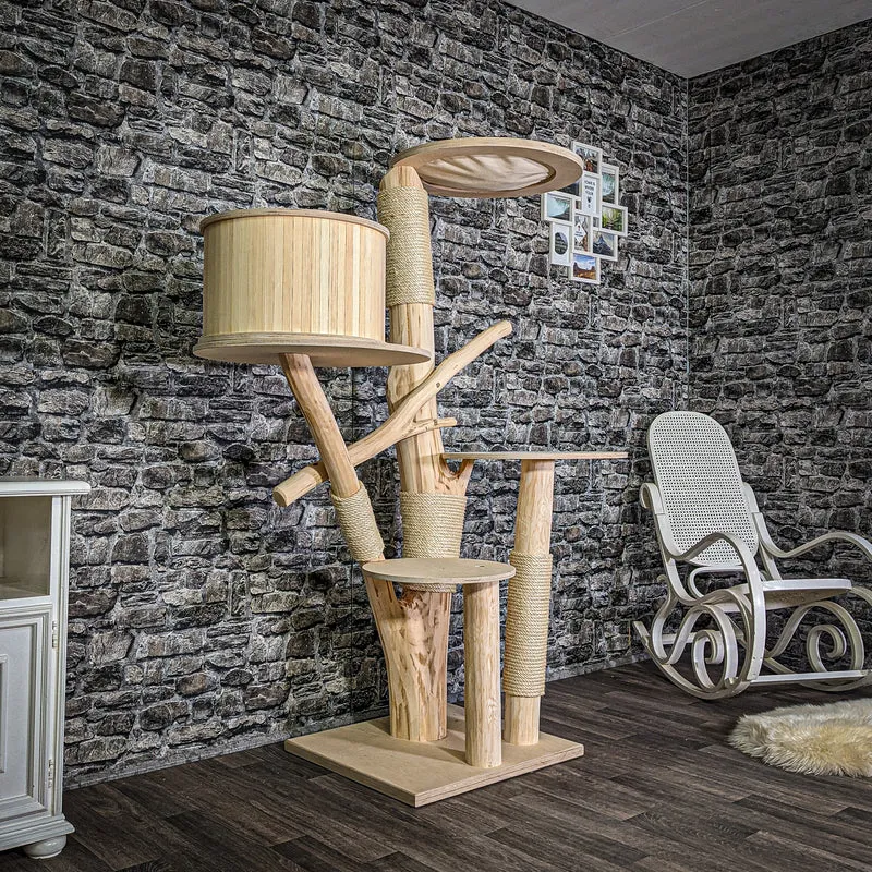 Naturkratzbaum 170 cm hoch Kratzbaum Natur Holz Design 2909 Katzenbaum